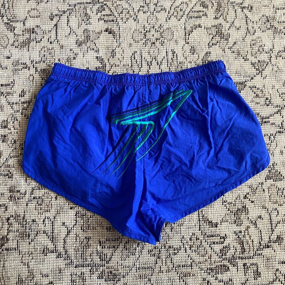 Speedo Blue Swim Trunks with Green Accents